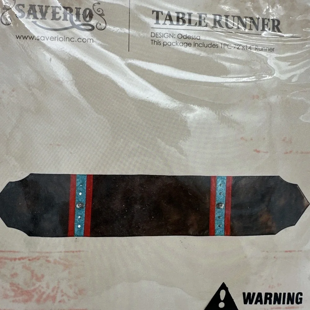 New Table Runner Classic Western Style Odessa Brown Turquoise Saverio 72